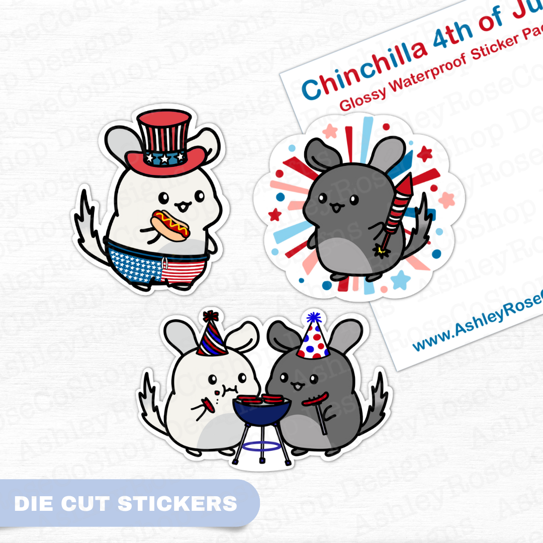 Chinchilla 4th of July Sticker Pack