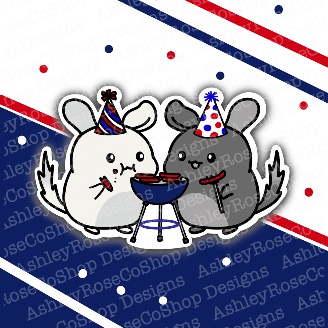 Chinchilla 4th of July Sticker Pack