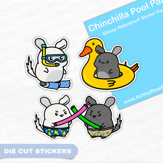 Chinchilla Pool Party Sticker Pack