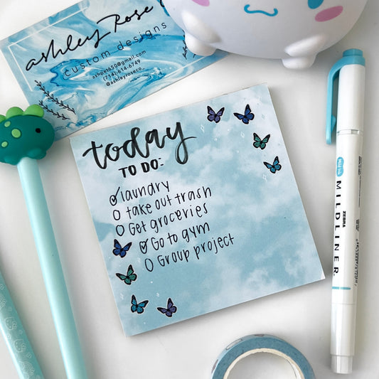 Blue Butterfly Memo Pad