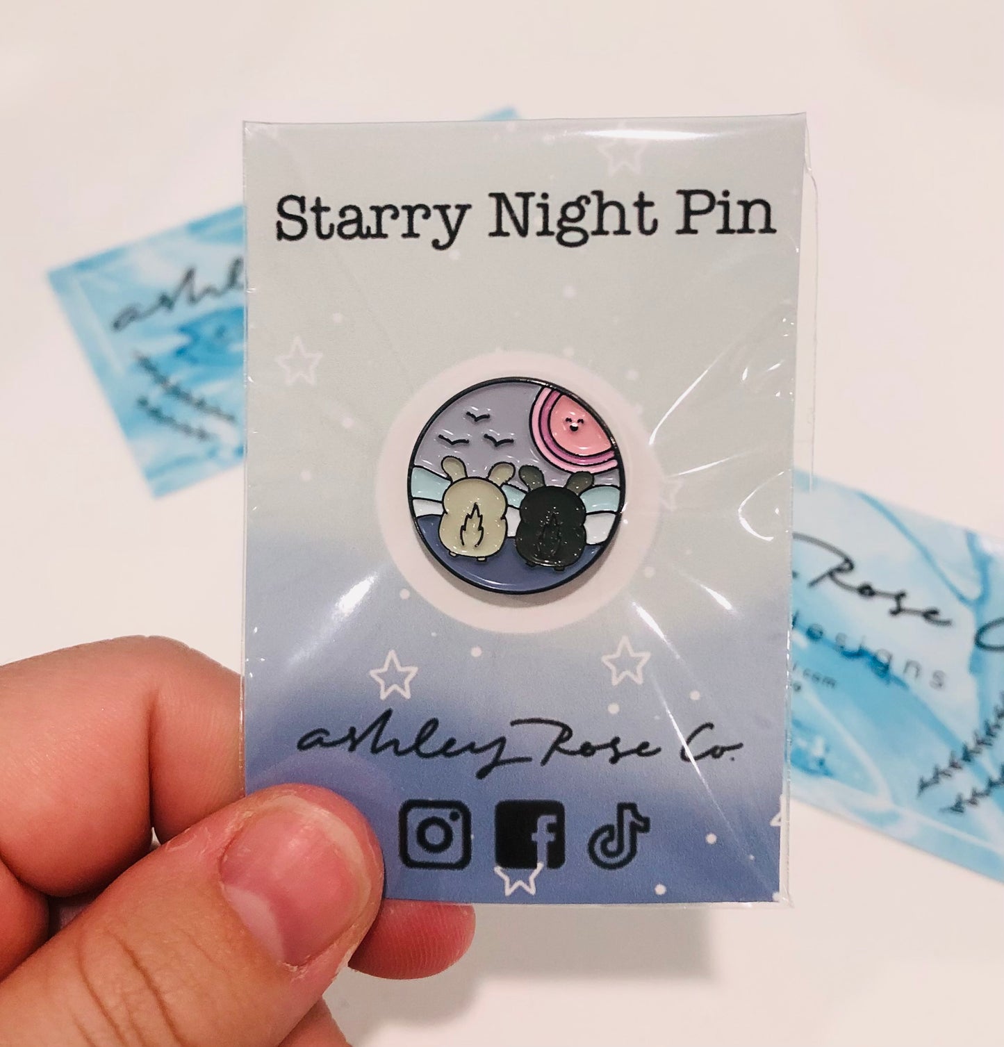 Starry Night Chinchilla Pin