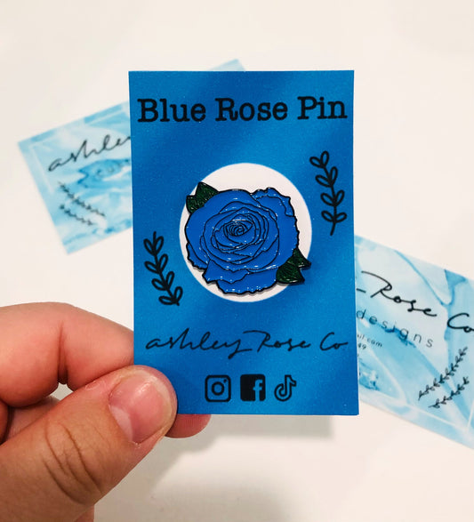 Blue Rose Pin